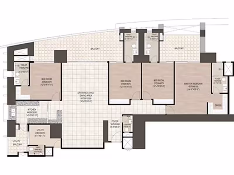 Luxury residence tower floor plan